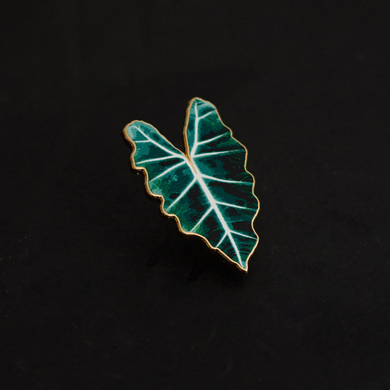 Alocasia Frydek Plant Enamel Pin, The Gray Muse