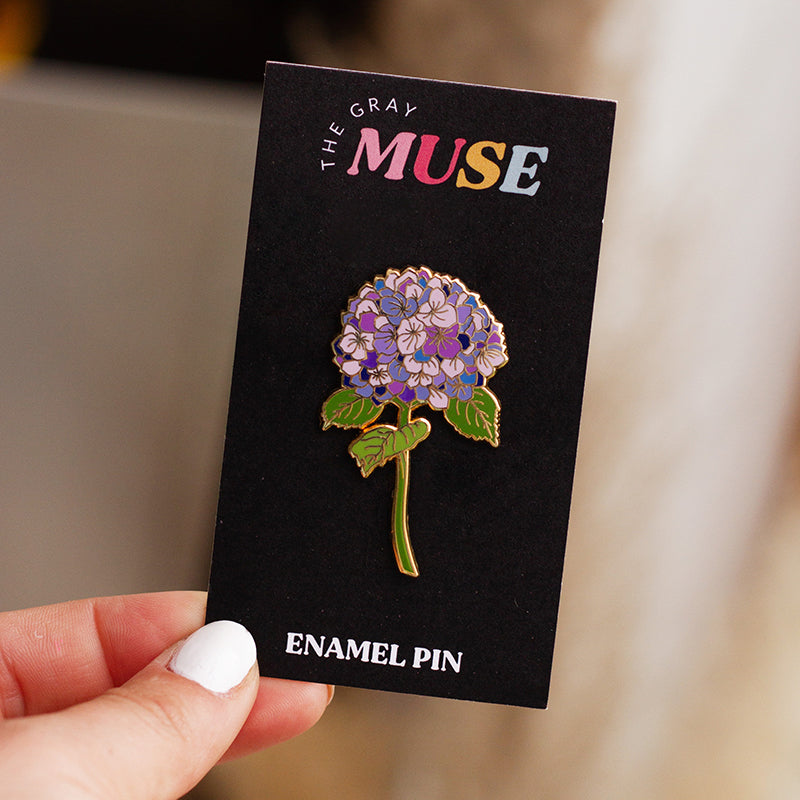 Hydrangea Enamel Pin Set