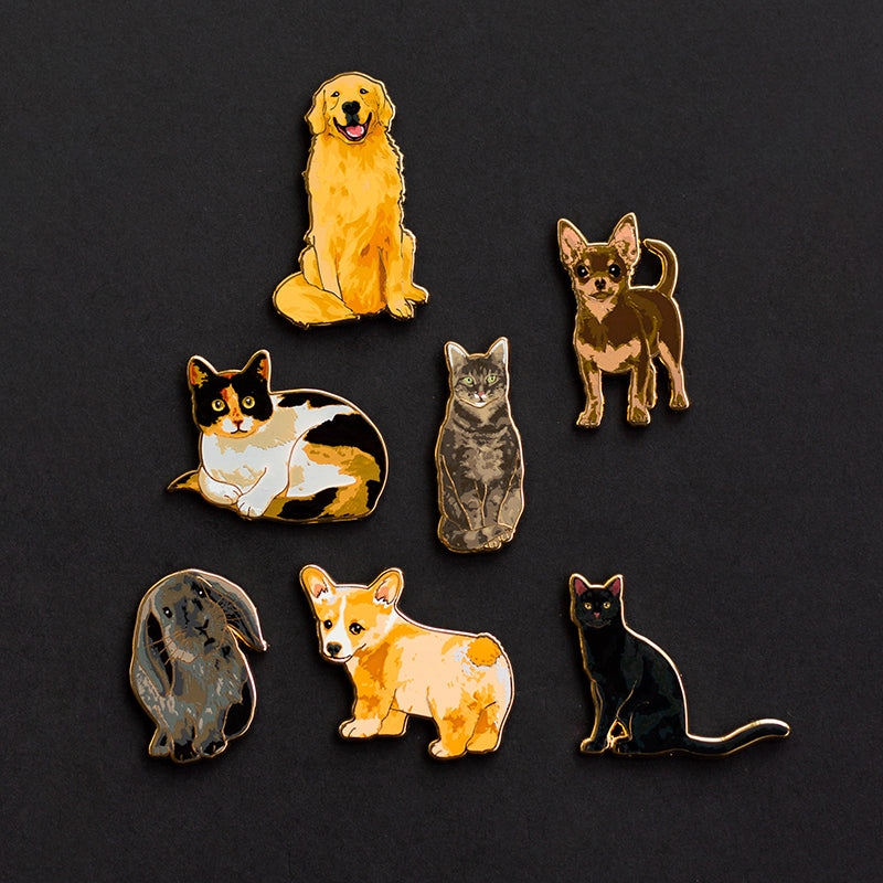Cat Pins, Grey Cat Lapel Pin