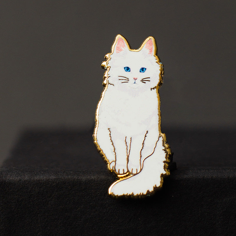 Cat Pins, Grey Cat Lapel Pin